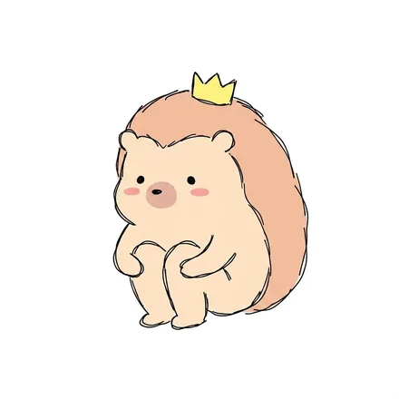 왕관을 쓴 고슴도치 캐릭터