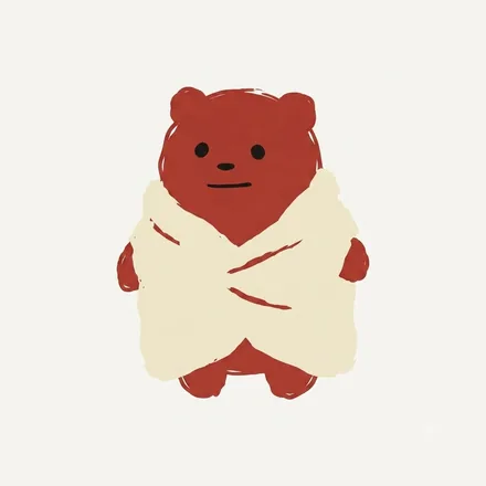 풀에 쌓인 캐릭터