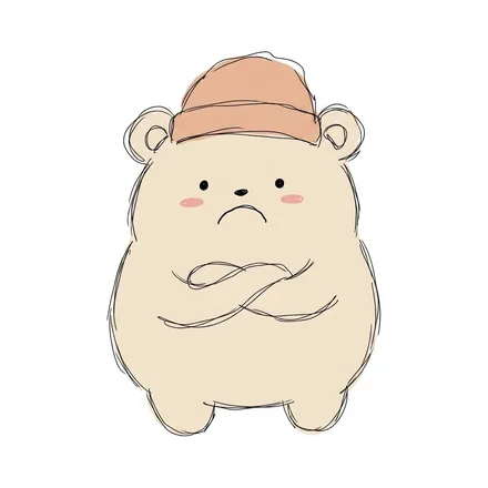 모자를 쓴 곰 캐릭터